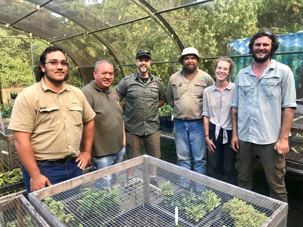 Jabalbina Aboriginal Corporations rangers and CEO with Rainforest Rescue.