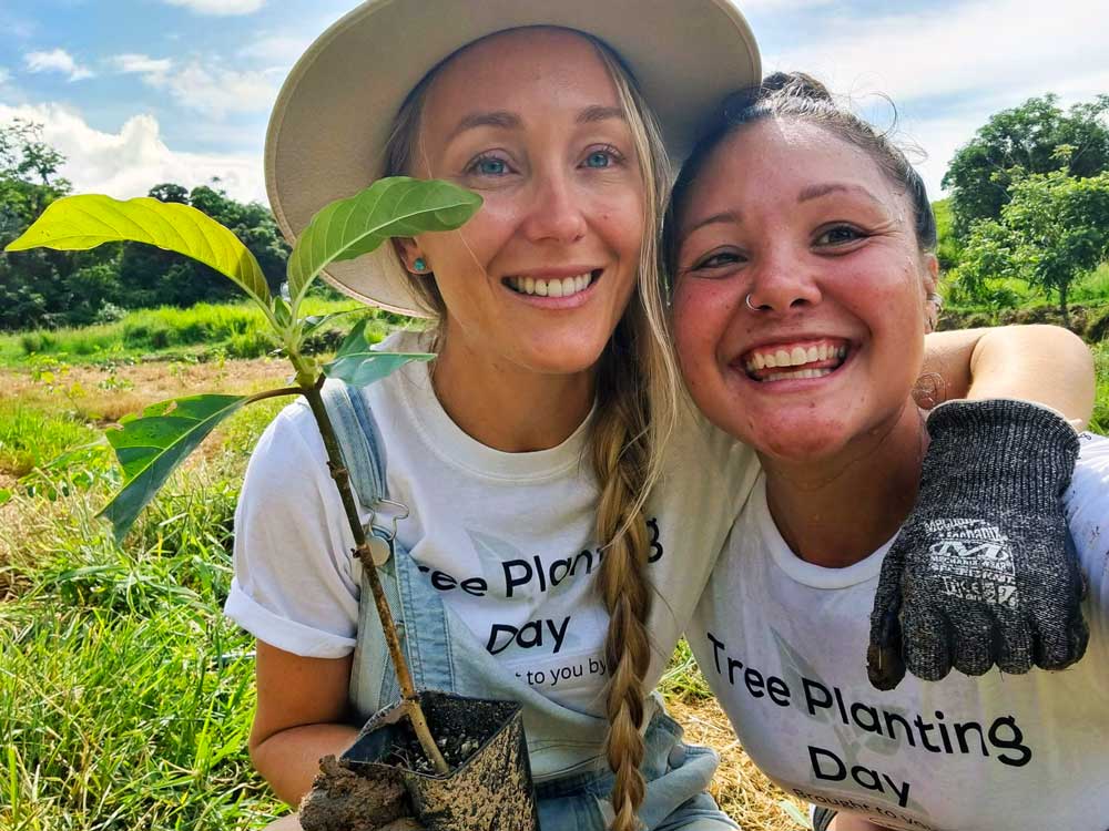 Lucy Friend and Lisa Bartlett having fun and healing nature