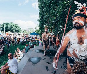 Cairns Ecofiesta 2023 - Indigenous dancing on stage