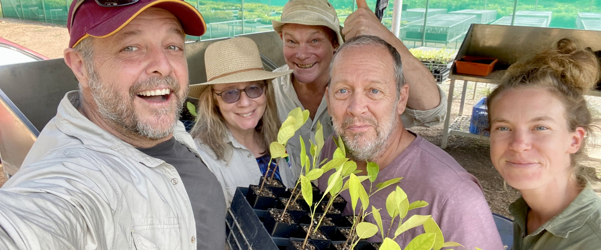 Dave Pinson from Daintree Life with the Rainforest Rescue team at the Native Nursery in Cow Bay
